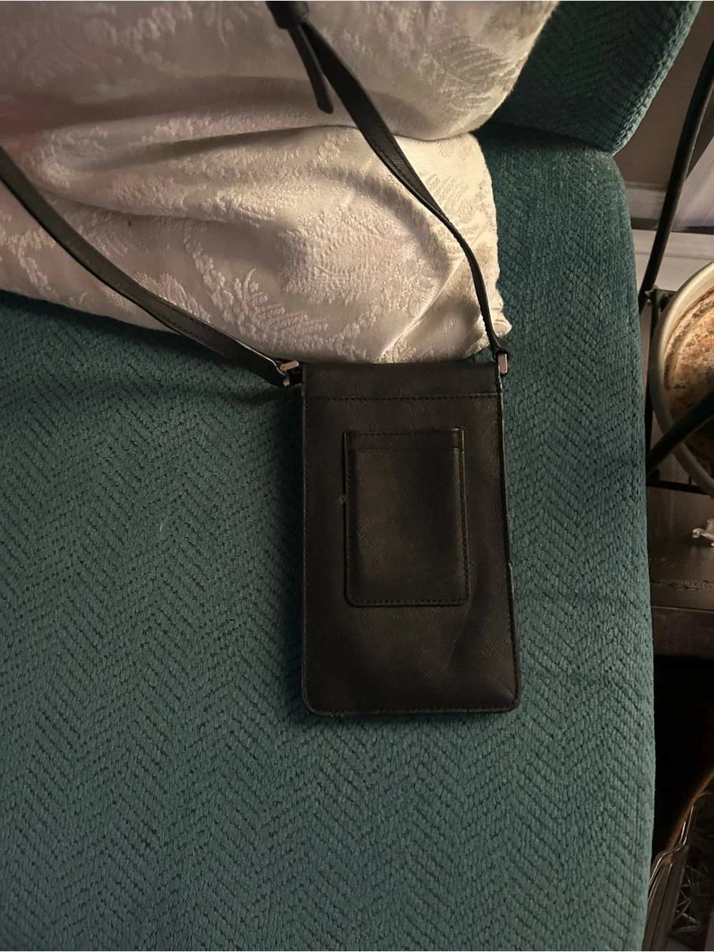 kate spade black saffiano crossbody phone pouch